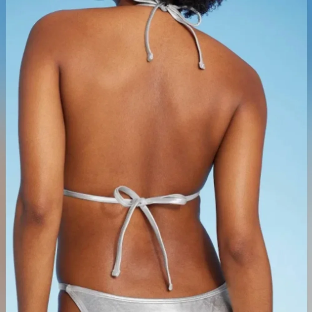 Bikini Set-Silver Metalic Bikini Top=S & bottoms=S